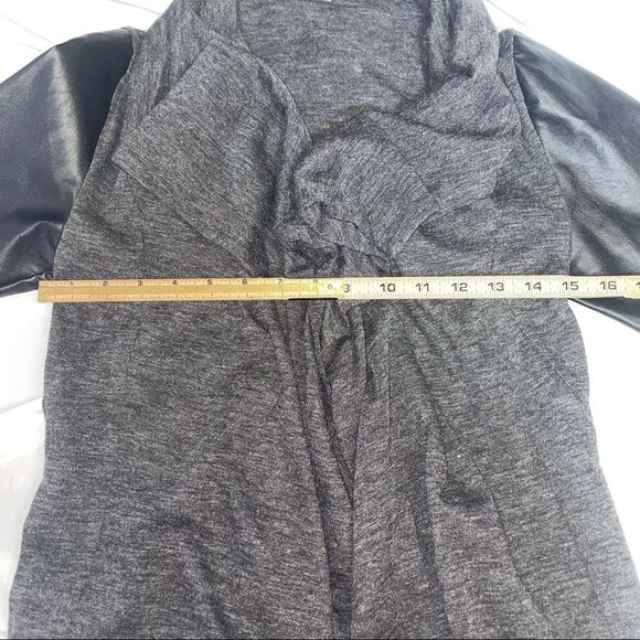 Sweet Rain brand open front moto/jacket cardigan SZ S gray black waterfall front - Picture 11 of 11